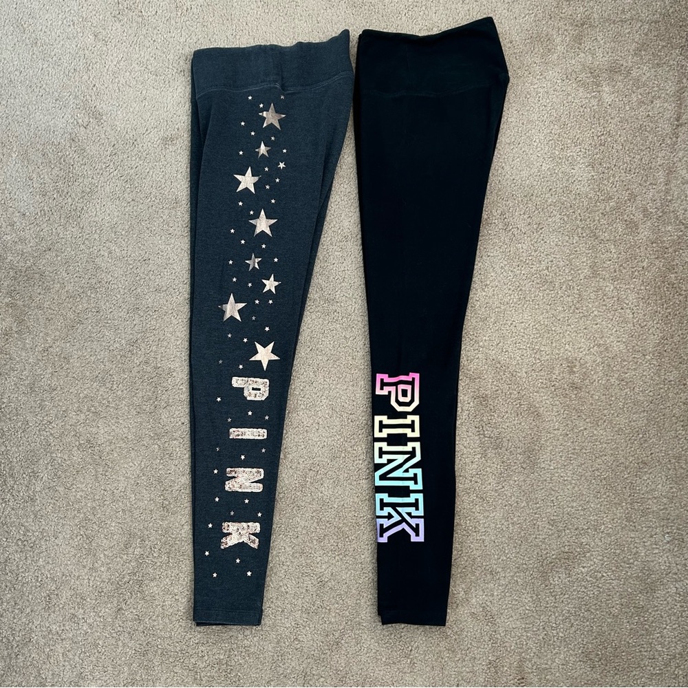 Three PINK leggings